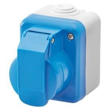 Priza PT Gewiss 16A, 2P+E, IP44, montata in doza, gama 27 Combi, GW26222
