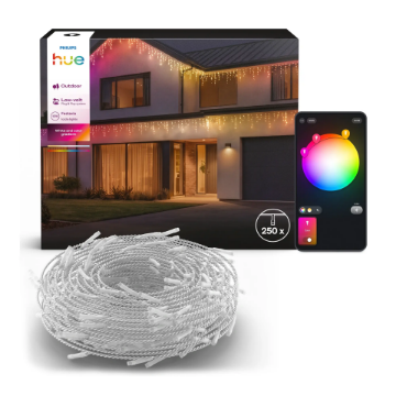 Instalatie lumini smart PHILIPS Hue Festavia Icicles 250 LED 8.5m RGBIC IP44