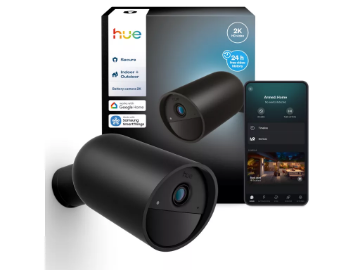 Camera supraveghere smart PHILIPS Hue Secure 2K Black cu baterie IP65