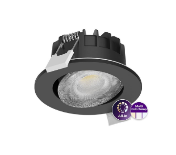 Spot LED incastrat PHILIPS Ledinaire Clear Accent RS071B 5S 60D PSR PI6 6W 3CCT 550lm negru IP65 IK03