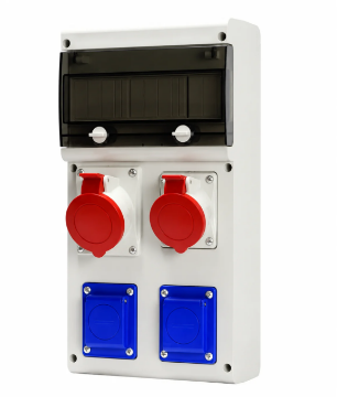 Imagine Tablou organizare santier SCAME BLOCK 4 632.RO0023 2xSchuko 16A 2x32A 5P 11 module IP44 IK08