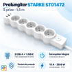 Imagine Prelungitor 1.5m STARKE ST01472 5 prize intrerupator 2xUSB-A 1xUSB-C 3x1.5mm CP alb