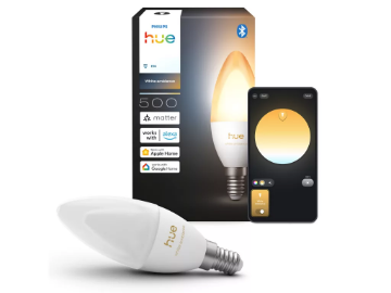Bec LED smart PHILIPS Hue E14 B39 3.7W 500lm White Ambiance 1000-20000K IP20